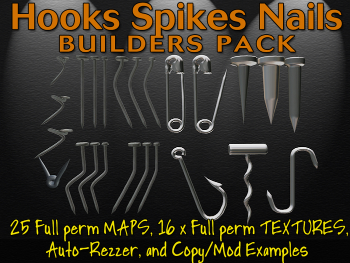 Second Life Marketplace Hooks Spikes Nails Builders Pack